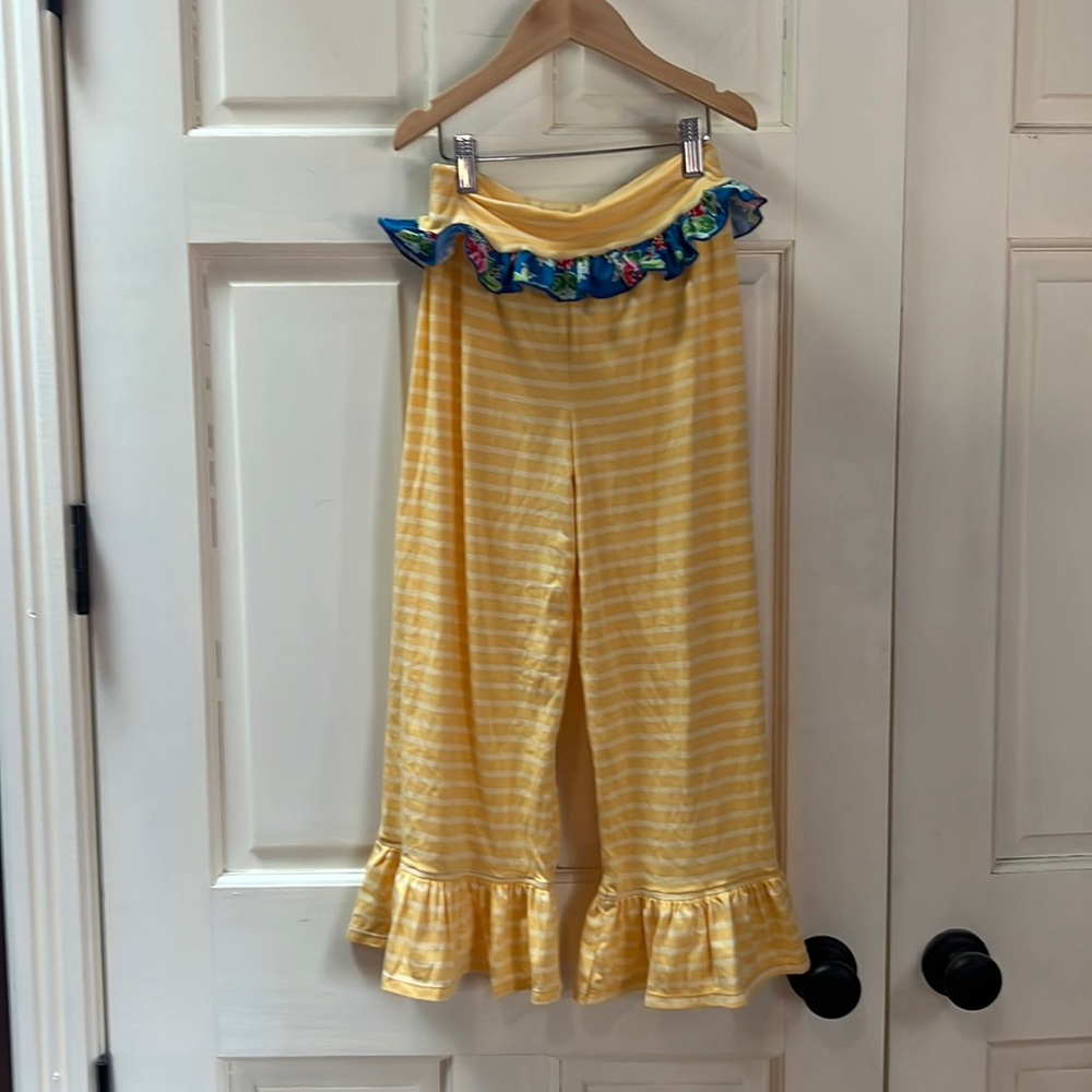 Persnickety Yellow Ruffle Pants size 8